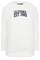 Büyük Beden Bisiklet Yaka İşleme Baskılı Uzun Kollu Sweatshirt 302918