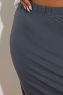 Büyük Beden Beli Lastikli Rahat Kalıp Midi Boy Etek 160301