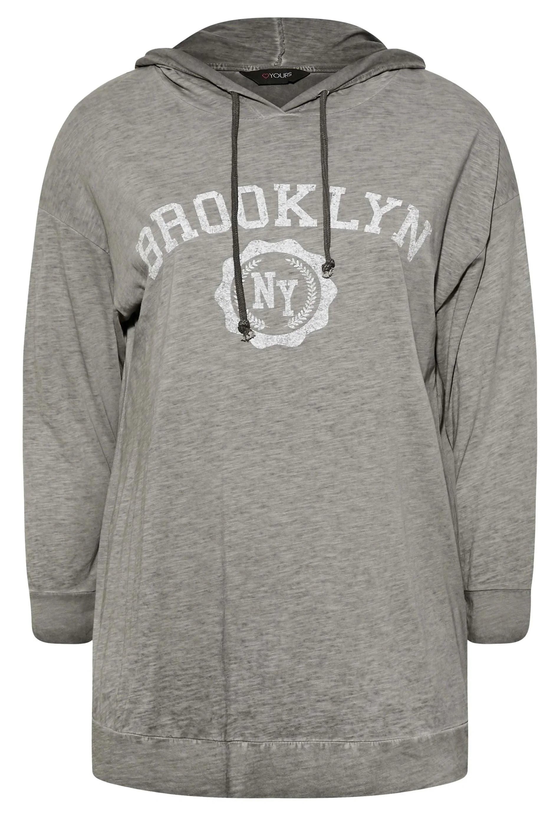 Büyük Beden Kapüşonlu Uzun Kollu Baskılı Sweatshirt 301145