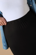 Büyük Beden Beli Lastikli Rahat Kalıp Cepsiz Streç Uzun Etek 160038