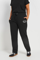 Büyük Beden Boru Paça Beli Büzgülü Cepli Yazı Baskılı Eşofman Altı 303902