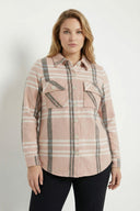 Büyük Beden Düğmeli Cepli Kahve Oduncu Gömlek 301380