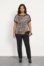Kuşgözü Detaylı Leopar Bluz