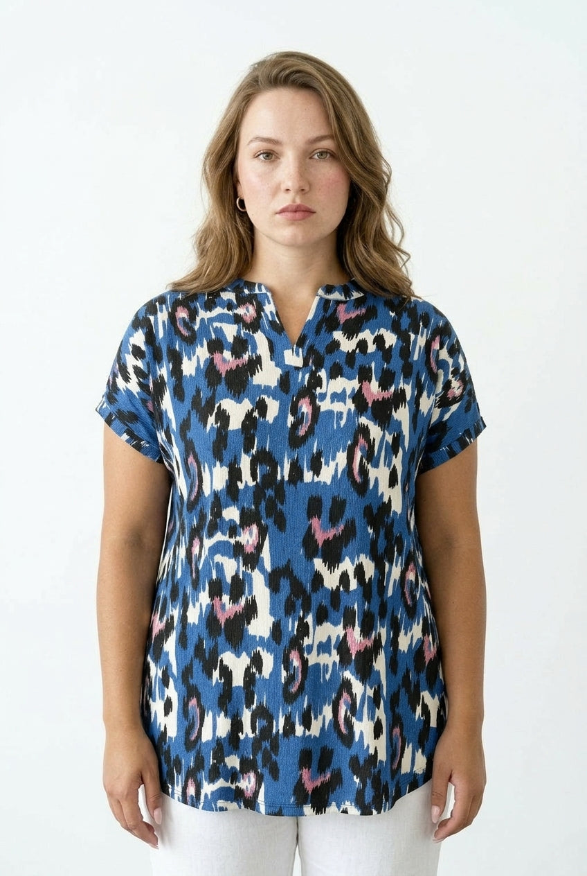 Desenli Kısa Kollu T-shirt