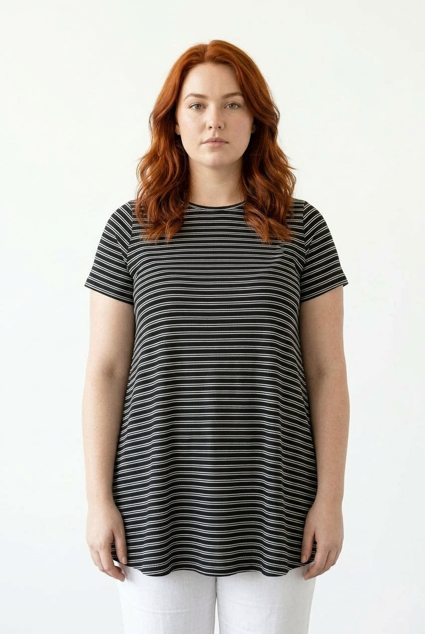 Çizgili Uzun T-shirt