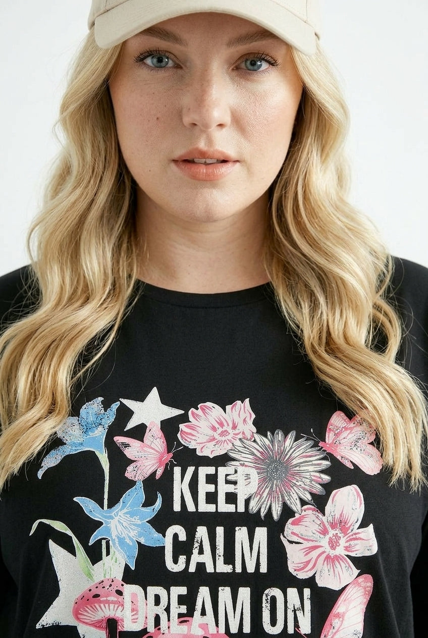 Çiçek Baskılı T-shirt