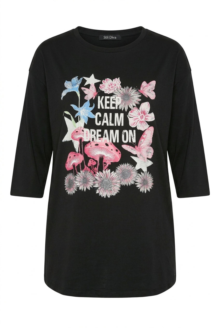 Çiçek Baskılı T-shirt