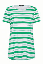 Çizgili Omuz Detaylı Tunik T-shirt