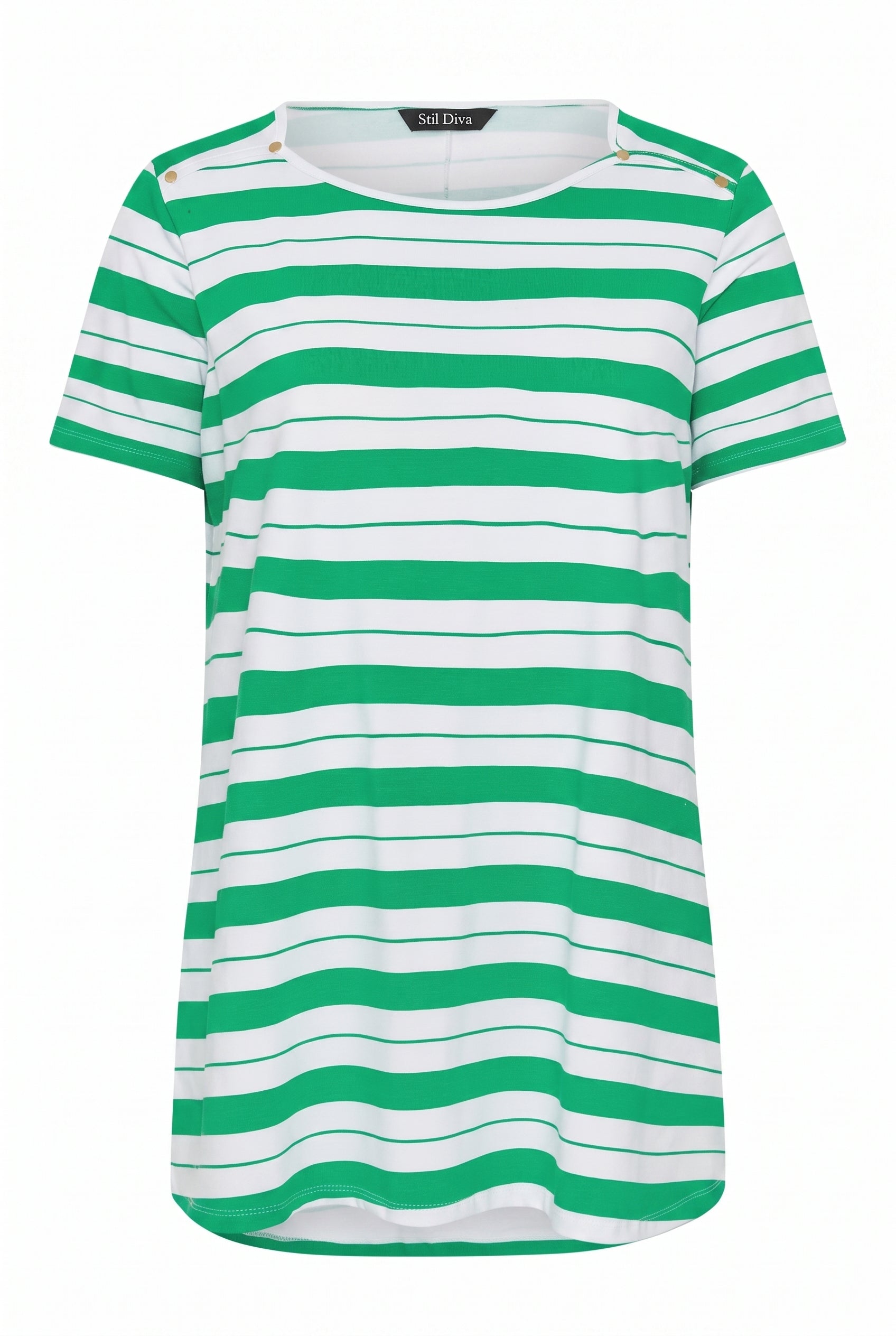 Çizgili Omuz Detaylı Tunik T-shirt