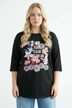 Çiçek Baskılı T-shirt