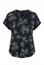 Yaka Detaylı Metalik Baskılı T-shirt