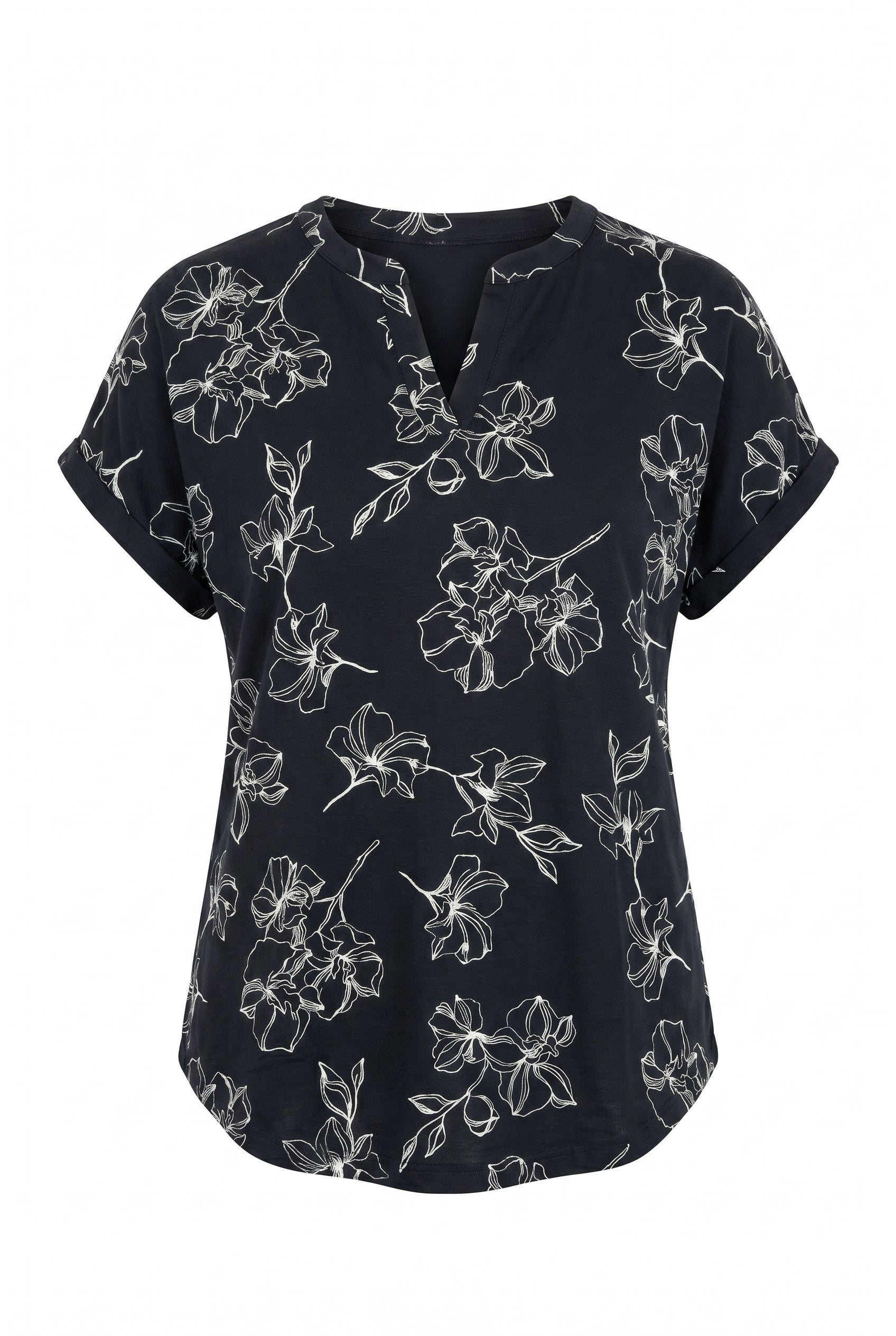 Yaka Detaylı Metalik Baskılı T-shirt