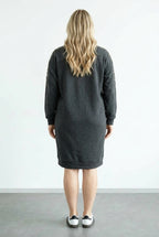 Bisiklet Yaka Basic Midi Elbise