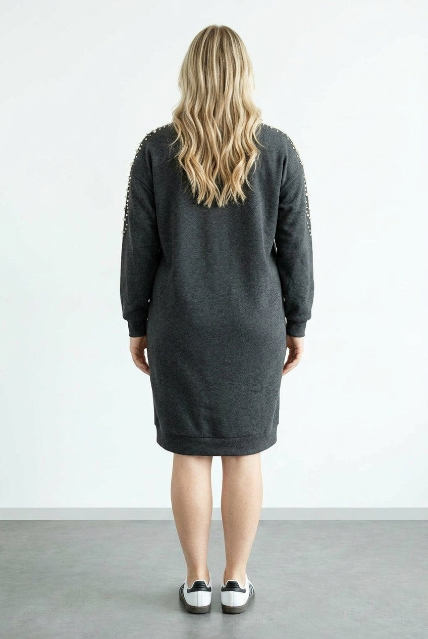 Bisiklet Yaka Basic Midi Elbise