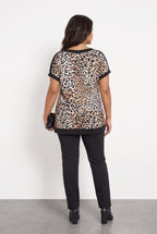 Kuşgözü Detaylı Leopar Bluz
