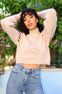 Omzu Dikiş Detaylı Boğazlı Triko Kazak A-081