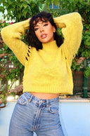 Omzu Dikiş Detaylı Boğazlı Triko Kazak A-081