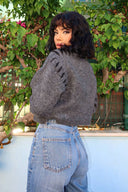 Omzu Dikiş Detaylı Boğazlı Triko Kazak A-081