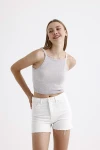 İnce Askılı Kolsuz Triko Crop Bluz