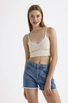 İnce Askılı Kolsuz Triko Crop Bluz