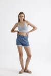 İnce Askılı Kolsuz Triko Crop Bluz