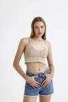 İnce Askılı Kolsuz Triko Crop Bluz